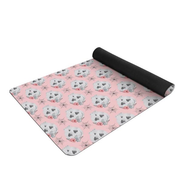 Soft Pink Skulls Rubber Yoga Mat