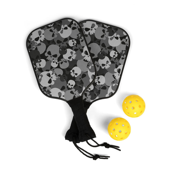 Experience Our Gray Camo Skulls Pickleball Kit And Elevate Your Game