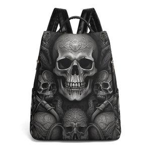 Black Skulls Travel Anti-theft Backpack