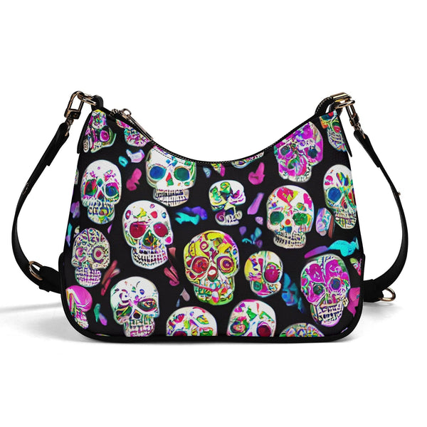 Colorful Skulls Cross-body Bag With Chain Decoration