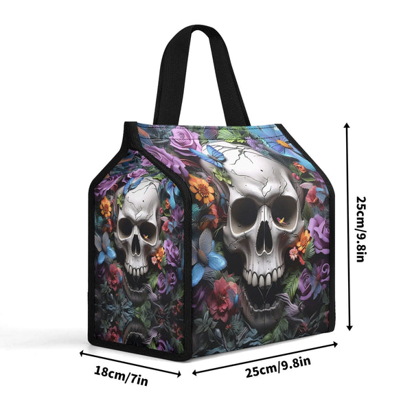 Skull Floral Waterproof Handy Lunch Bag