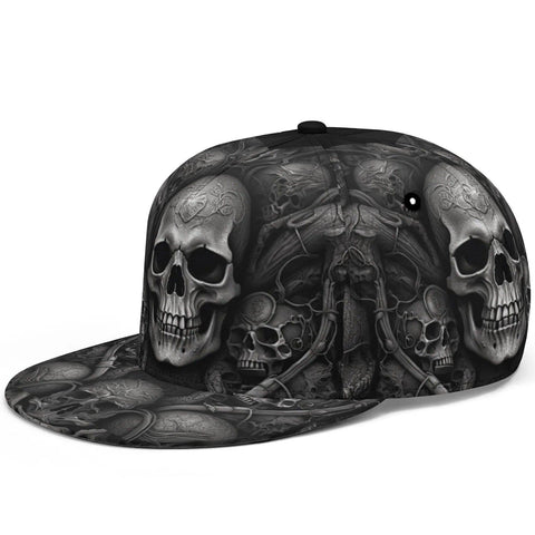 Black Skulls Pattern Classic Snapback Hat