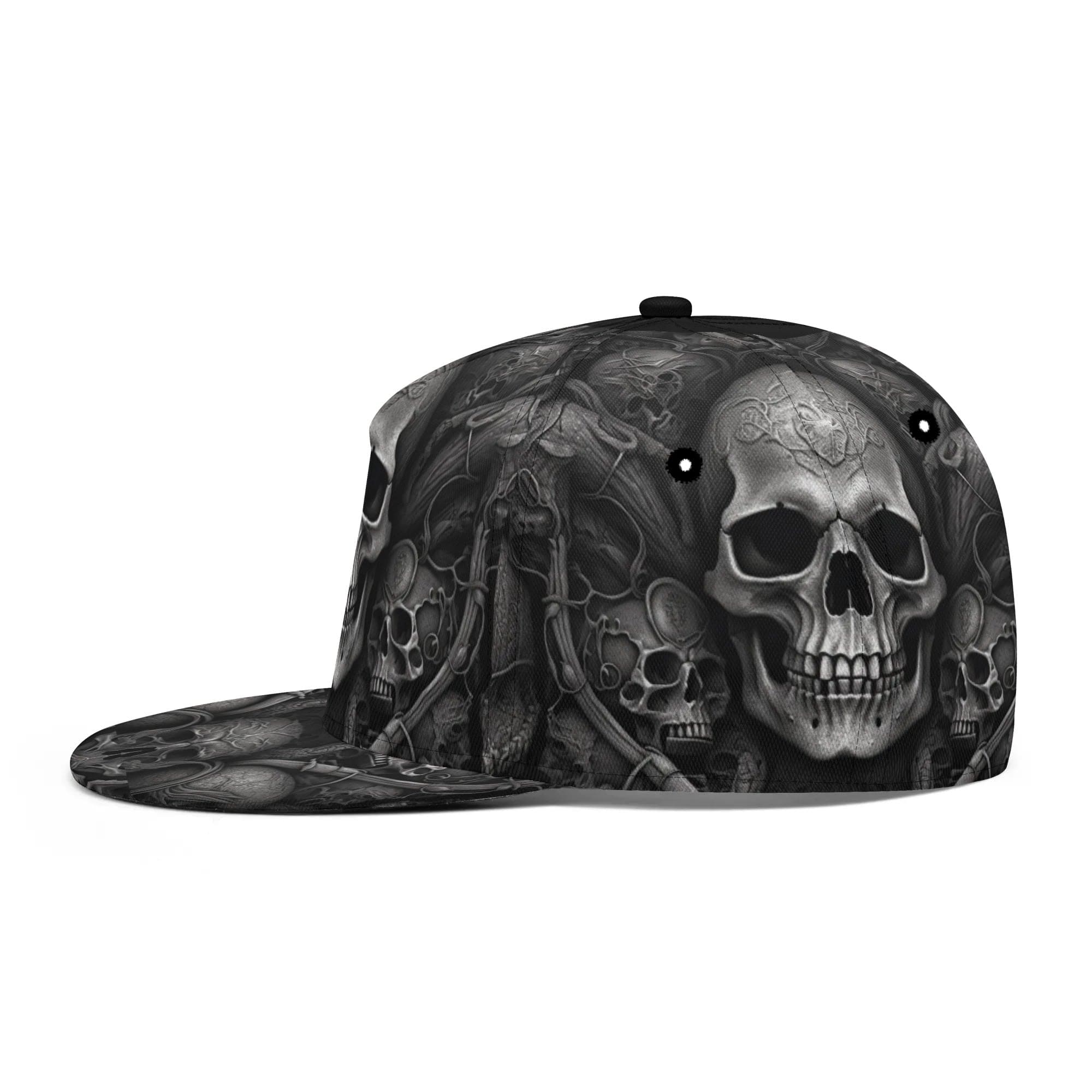 Black Skulls Pattern Classic Snapback Hat – Everything Skull