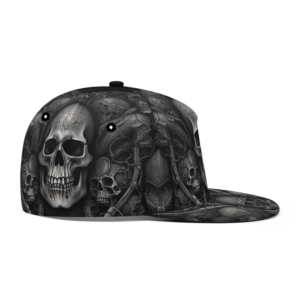 Black Skulls Pattern Classic Snapback Hat