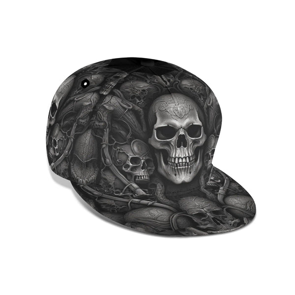 Black Skulls Pattern Classic Snapback Hat