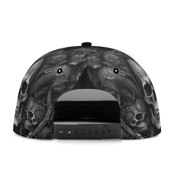 Black Skulls Pattern Classic Snapback Hat