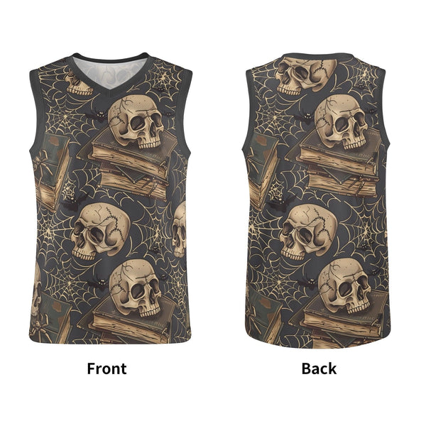 Mens Skull Basketball Jersey Tank Top