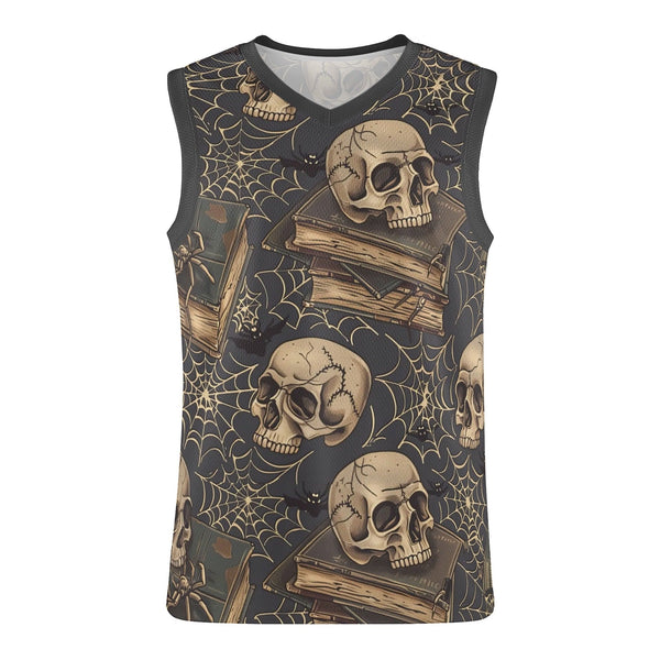 Mens Skull Basketball Jersey Tank Top