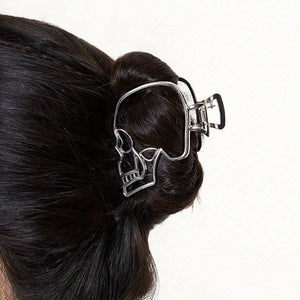 Skull Oblong Gothic Punk Style Hair Claw Clip