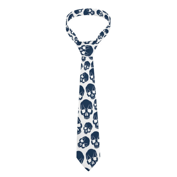 Mens Blue Skulls Soft And Comfortable Necktie