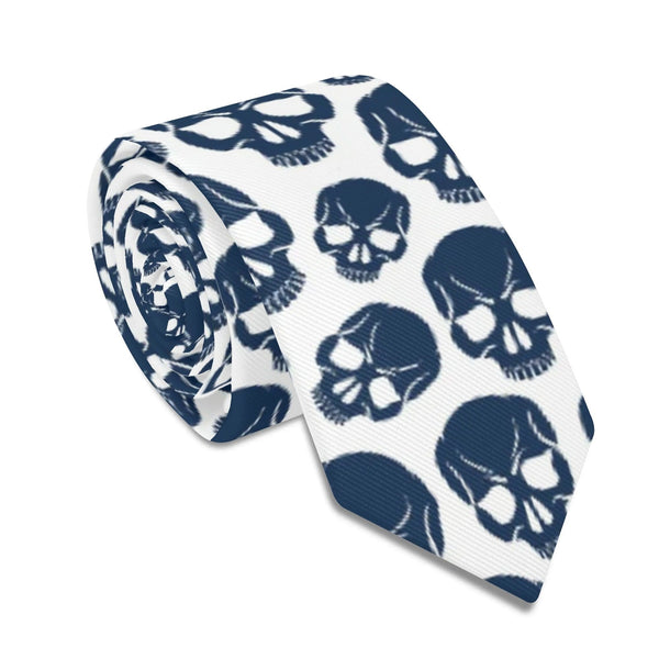 Mens Blue Skulls Soft And Comfortable Necktie