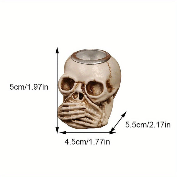 4 Pack, Skull Candle Holder Gothic Skeleton Skull Decor