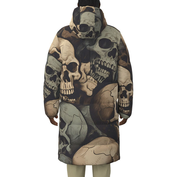 Skulls Unisex Long Down Jacket