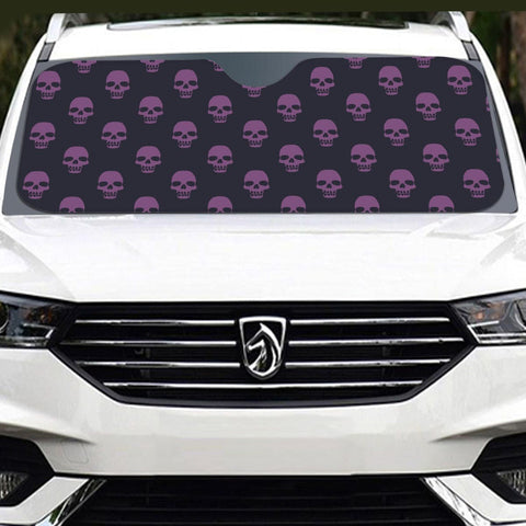 Purple Skulls Auto Windshield Sunshade