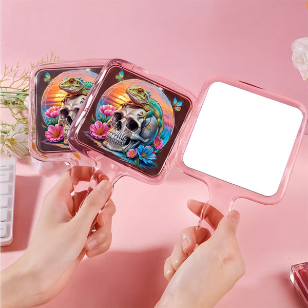 Skull Lizard Tropical Handheld Makeup Mirror