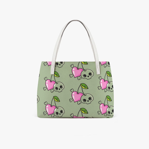 Skull Cherry Hearts Tote Bag