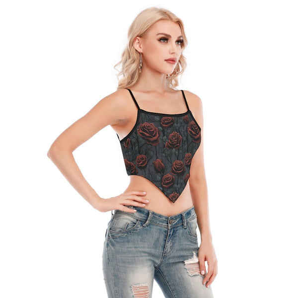 Women's Gothic Red Roses Cami Tube Top
