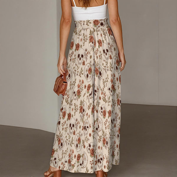 Shadowflare Skull Ruffle Wide-Leg Pants