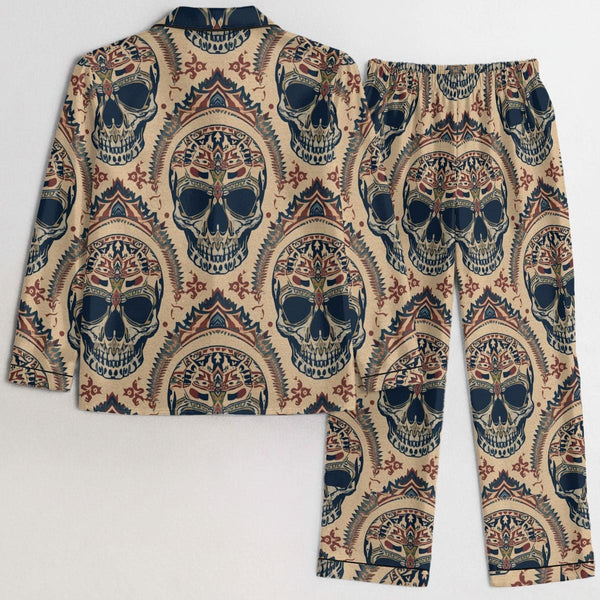 Women's Celtic Skulls Print Satin Pajama Set