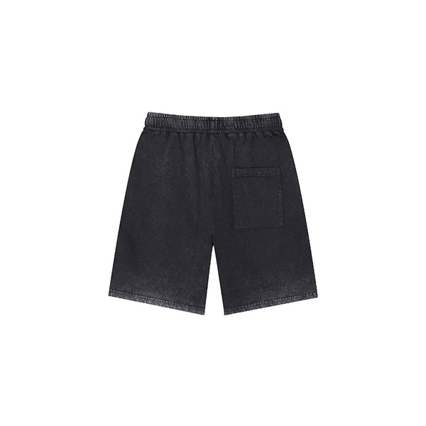 "Midnight Fade" Men’s Skull & Black Rose Vintage Wash Shorts