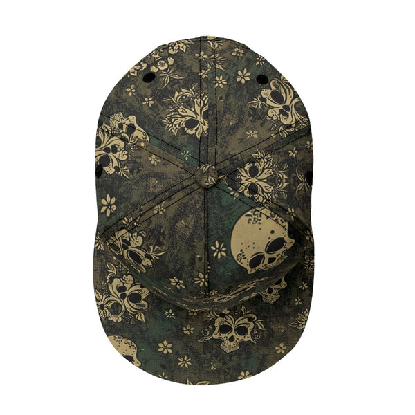 Skull Flat-Brim Breathable and Comfortable Baseball Cap