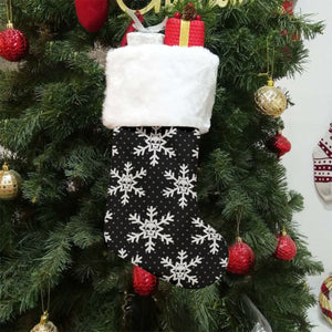 Skull Snowflakes Christmas Stocking With Plush Cuff