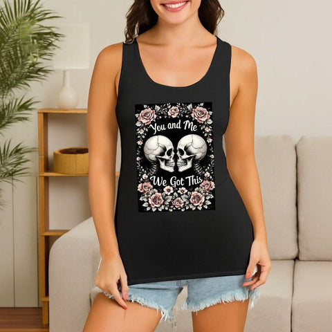 Women Plus Size Halloween Skull Layered Tunic Tank Top Sleeveless V-neck Lace Ta Women Plus Size Halloween Skull Layered Tunic Tank Top Sleeveless V-neck Lace Ta