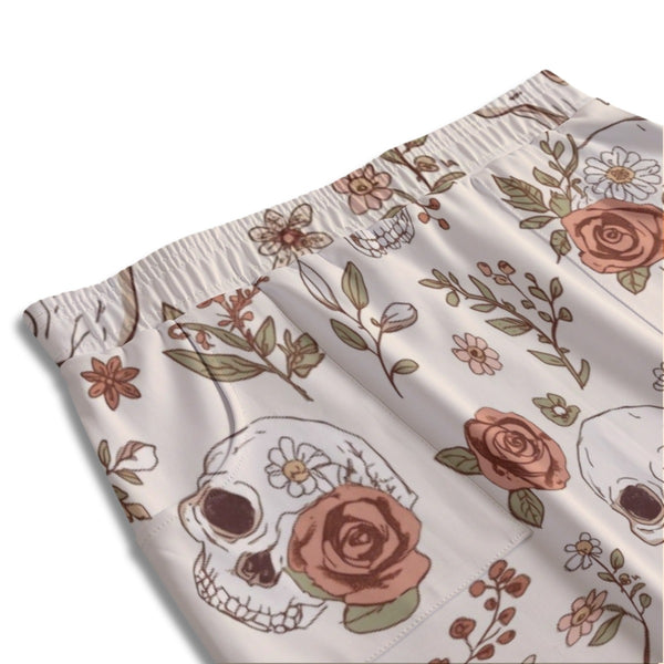 The Sandstorm Skull Floral Hip-Wrap Pencil Skirt