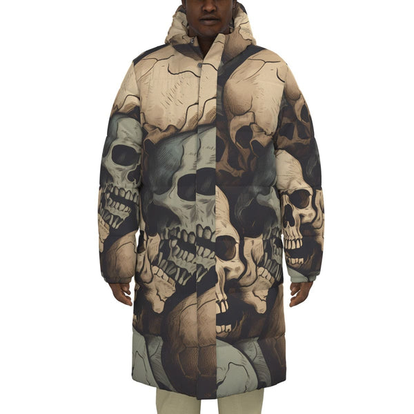 Skulls Unisex Long Down Jacket