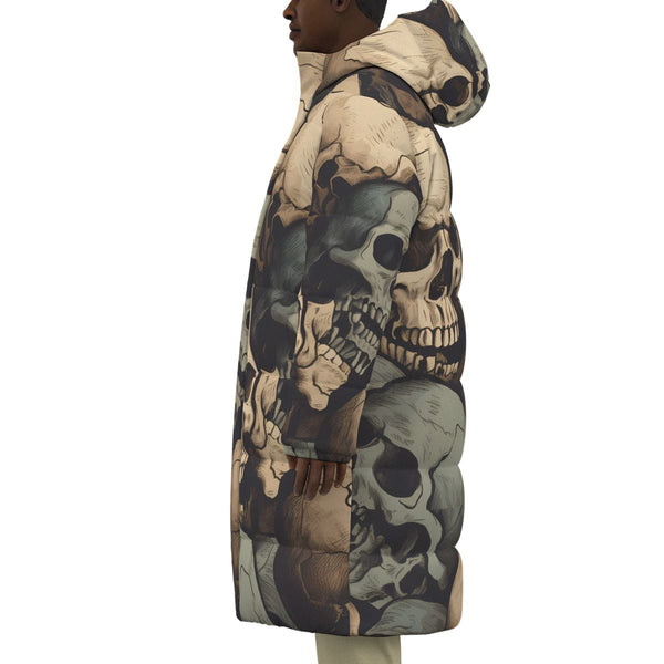 Skulls Unisex Long Down Jacket