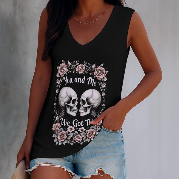 Women's Skull You And Me We Got This Short Sleeve T-Shirt