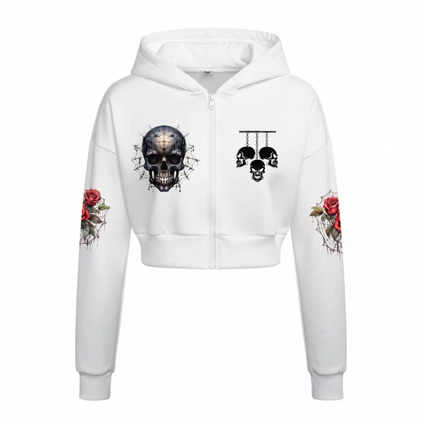 Women’s Skull Goth Design 2 Piece Tracksuit With Fleece