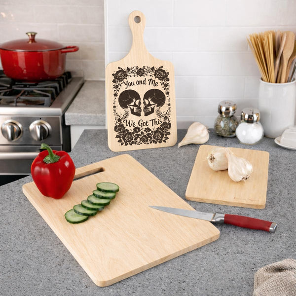 You & Me We Got This Skull Cutting Board