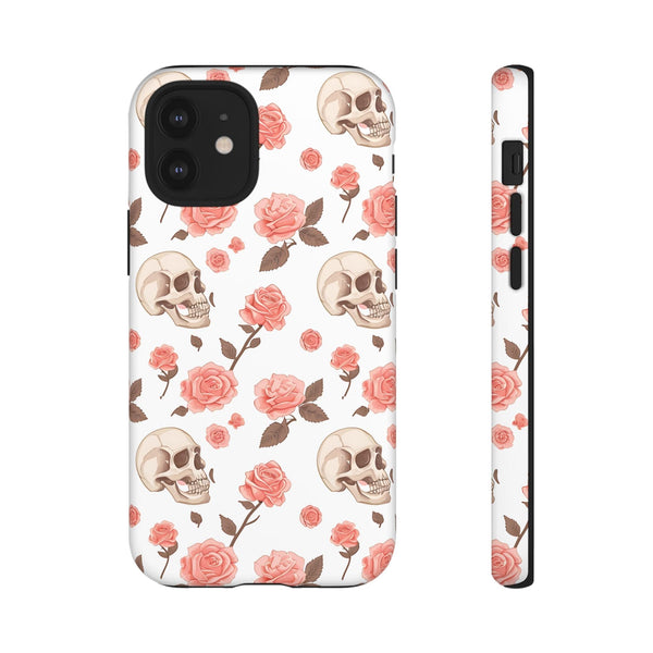 Skull Pink Roses iPhone Tough Cases