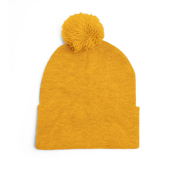Skull Pom-Pom Knit Cap – Cozy Winter Beanie for Trendy Style