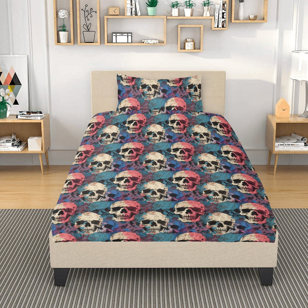 Black Skulls 3 Pcs Bedding Set