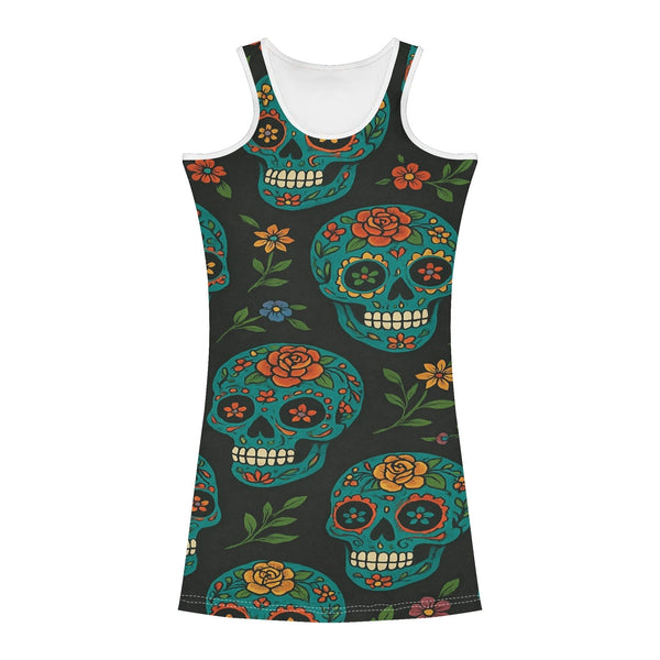 Womens Floral Skulls Bodycon Dress