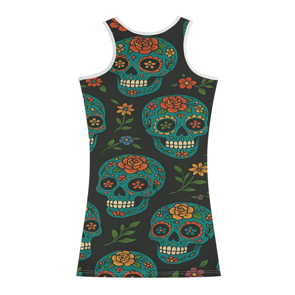 Womens Floral Skulls Bodycon Dress