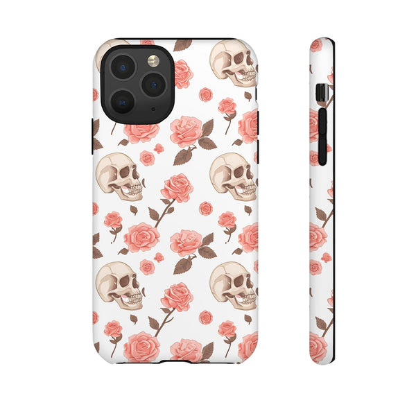 Skull Pink Roses iPhone Tough Cases