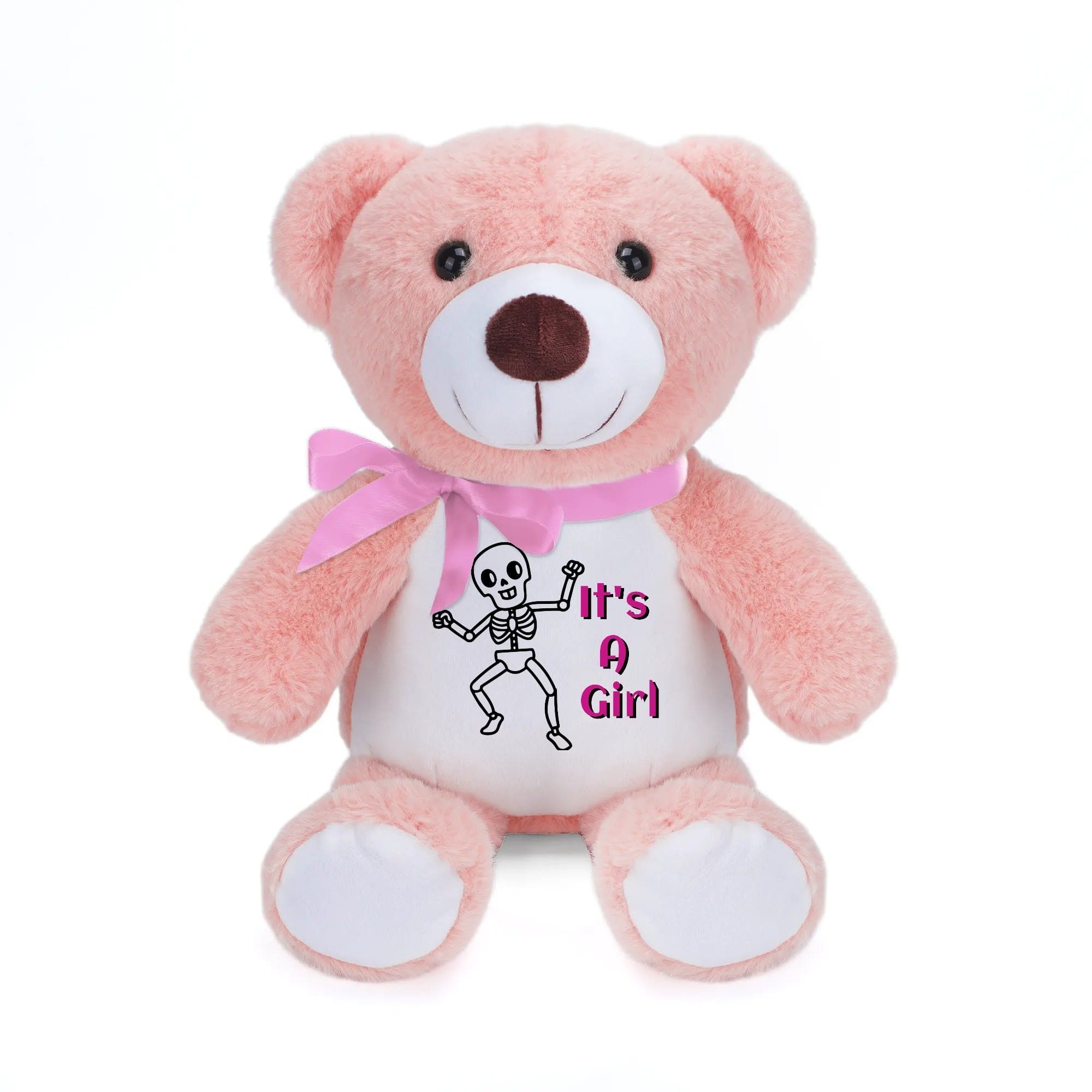 Skull Its A Girl Stuffed Bear Blue or Kahki