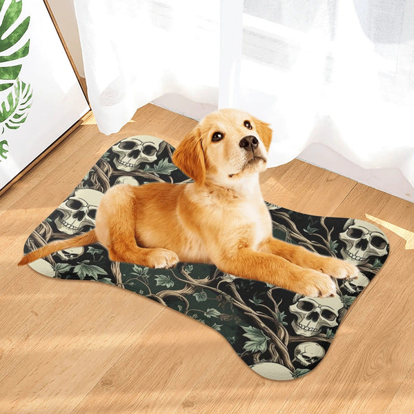Skull In Vines Pet Mat For Food & Water