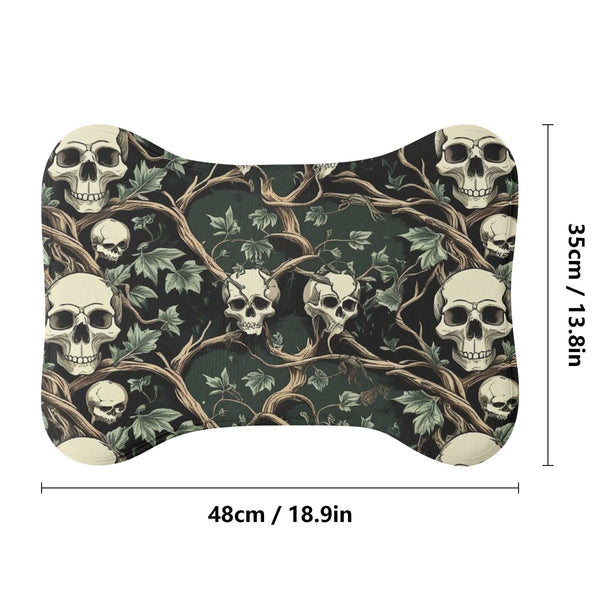Skull In Vines Pet Mat For Food & Water