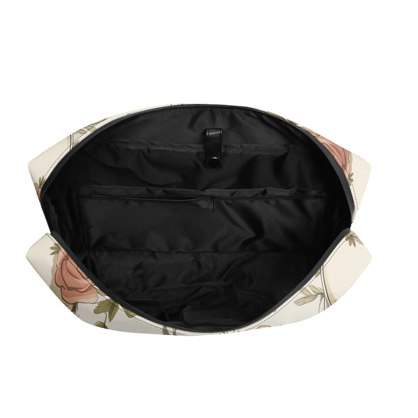 Beigh Skulls & Pink Flowers Waterproof Briefcase Bag