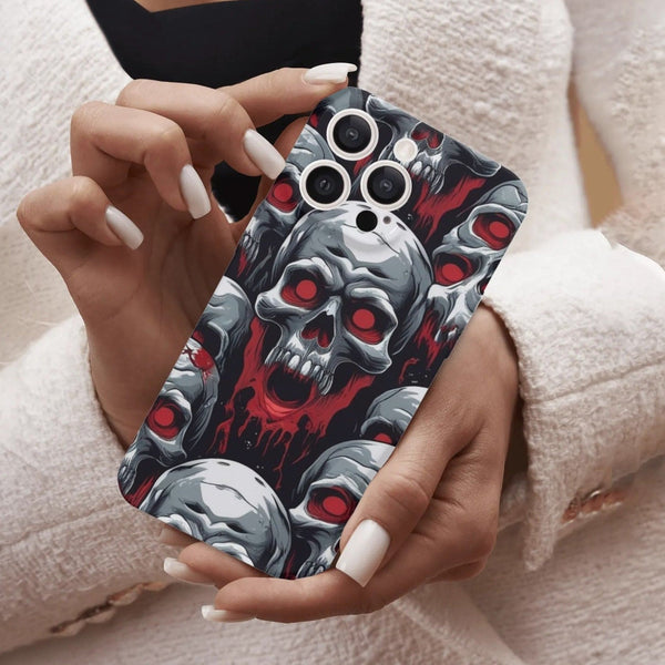 Scary Skull With Red Eyes iPhone 15 Pro Phone Case
