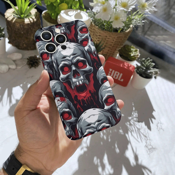 Scary Skull With Red Eyes iPhone 15 Pro Phone Case