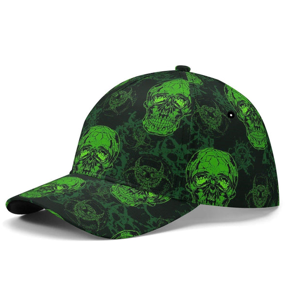 Skulls With Green Pattern Baseball Cap