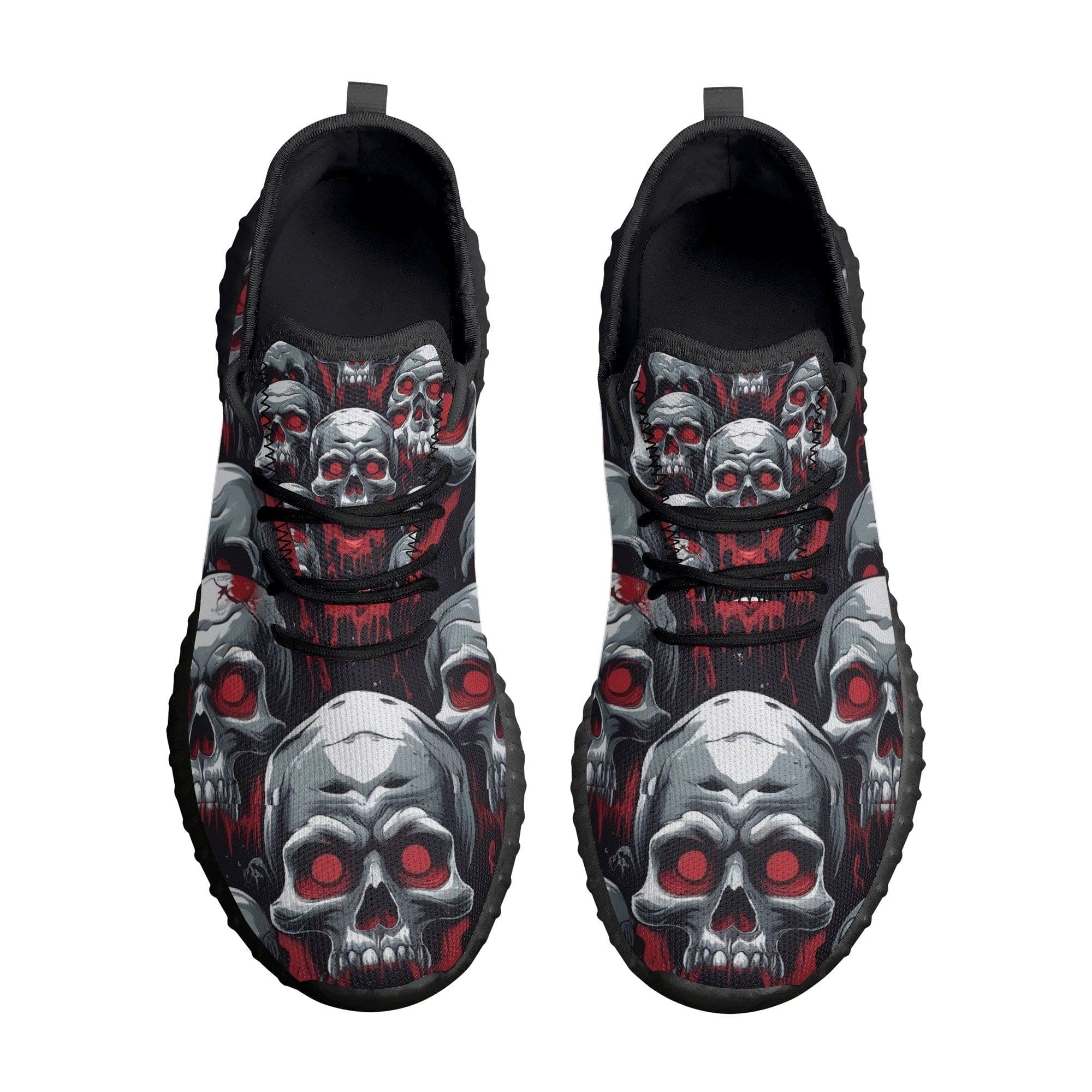 Mens Skulls With Red Eyes Mesh Knit Sneakers Breathable Shoes