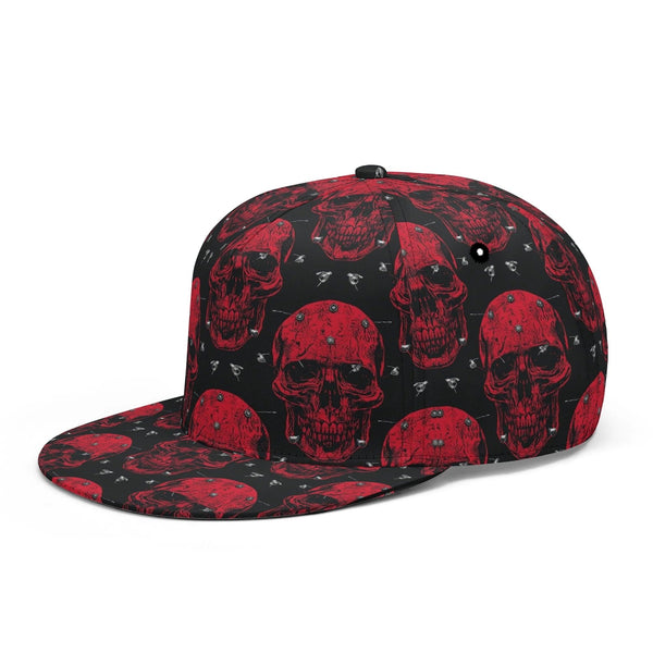 Red Skulls Classic Snapback Hat For Men & Women