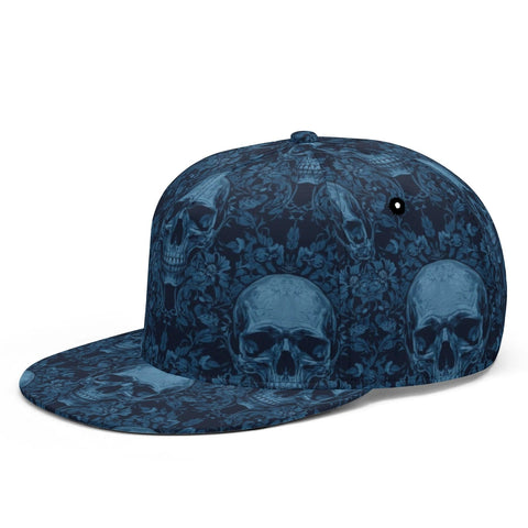 Skulls Dark Blue Tones Classic Snapback Hat