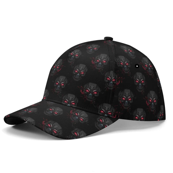 Glowing Creepy Skulls With Red Eyes Pattern Baseball Cap